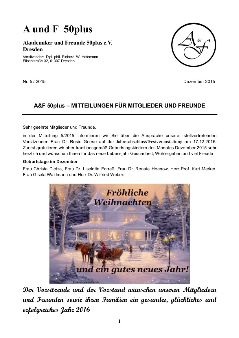 A&F-Mitteilung 5-2015