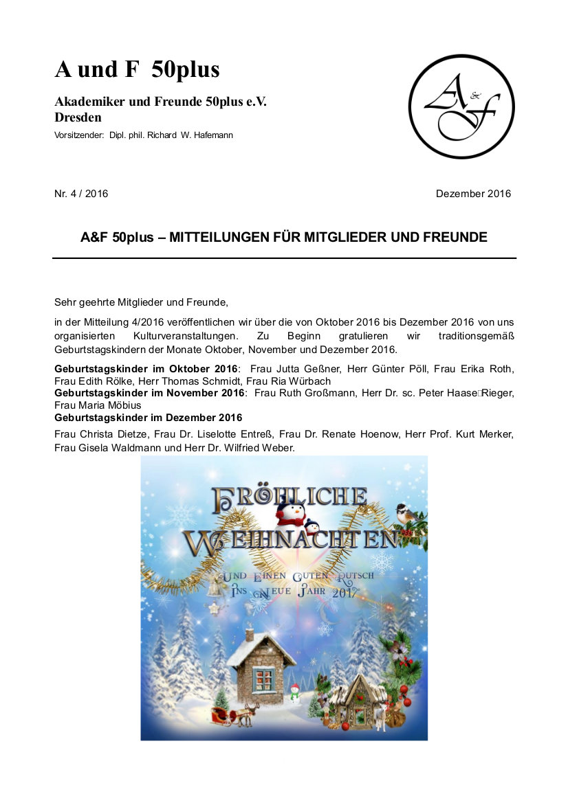 A&F-Mitteilung 4-2016